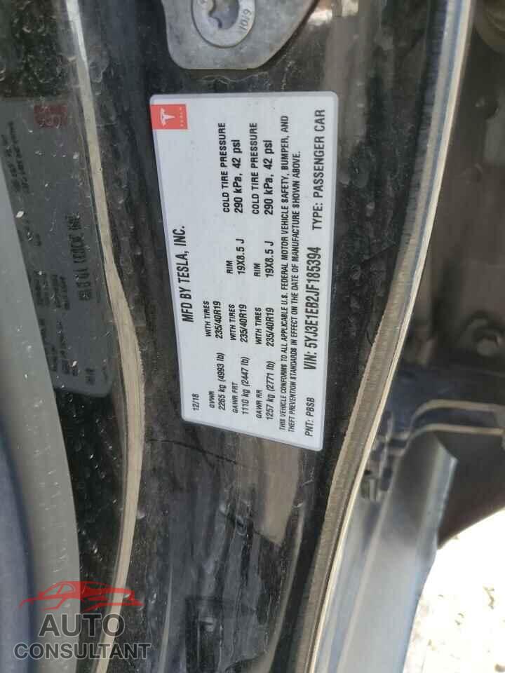 TESLA MODEL 3 2018 - 5YJ3E1EB2JF185394