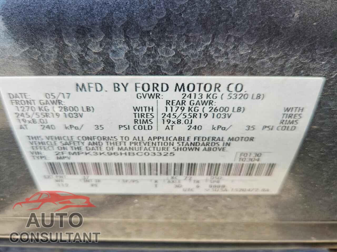 FORD EDGE 2017 - 2FMPK3K96HBC03325