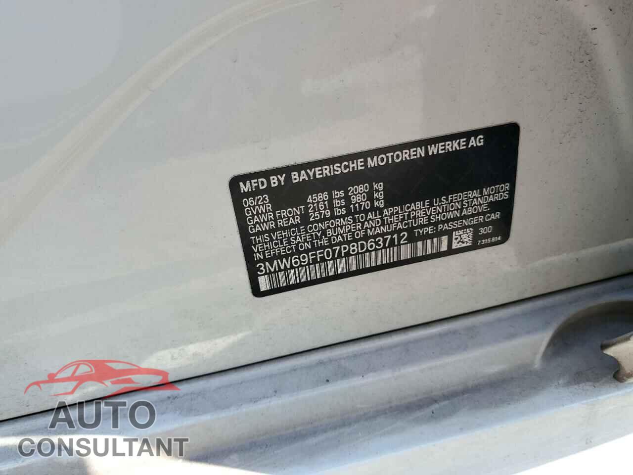 BMW 3 SERIES 2023 - 3MW69FF07P8D63712