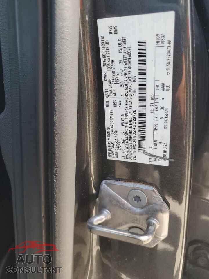 FORD ESCAPE 2019 - 1FMCU0HD2KUC29778