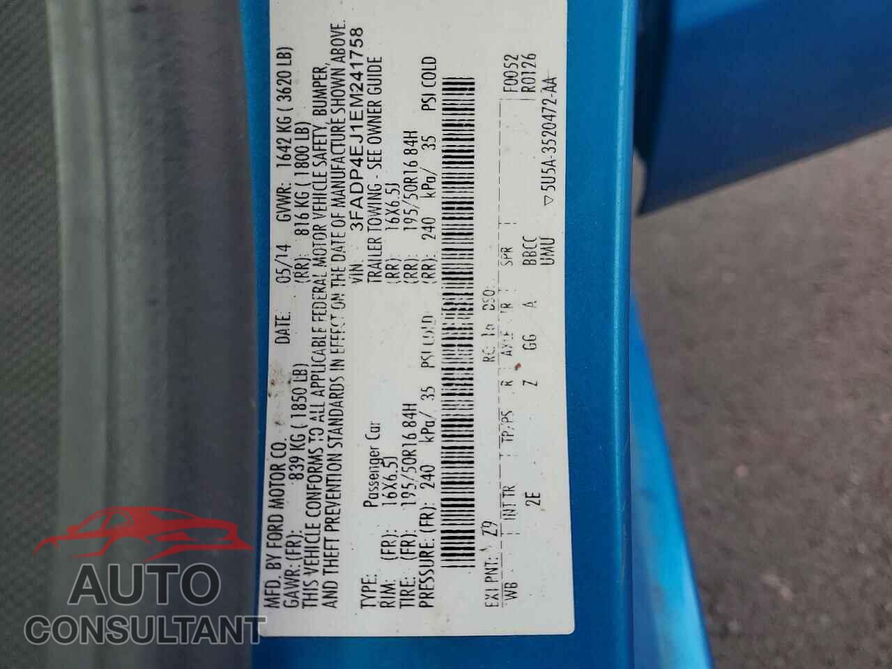 FORD FIESTA 2014 - 3FADP4EJ1EM241758