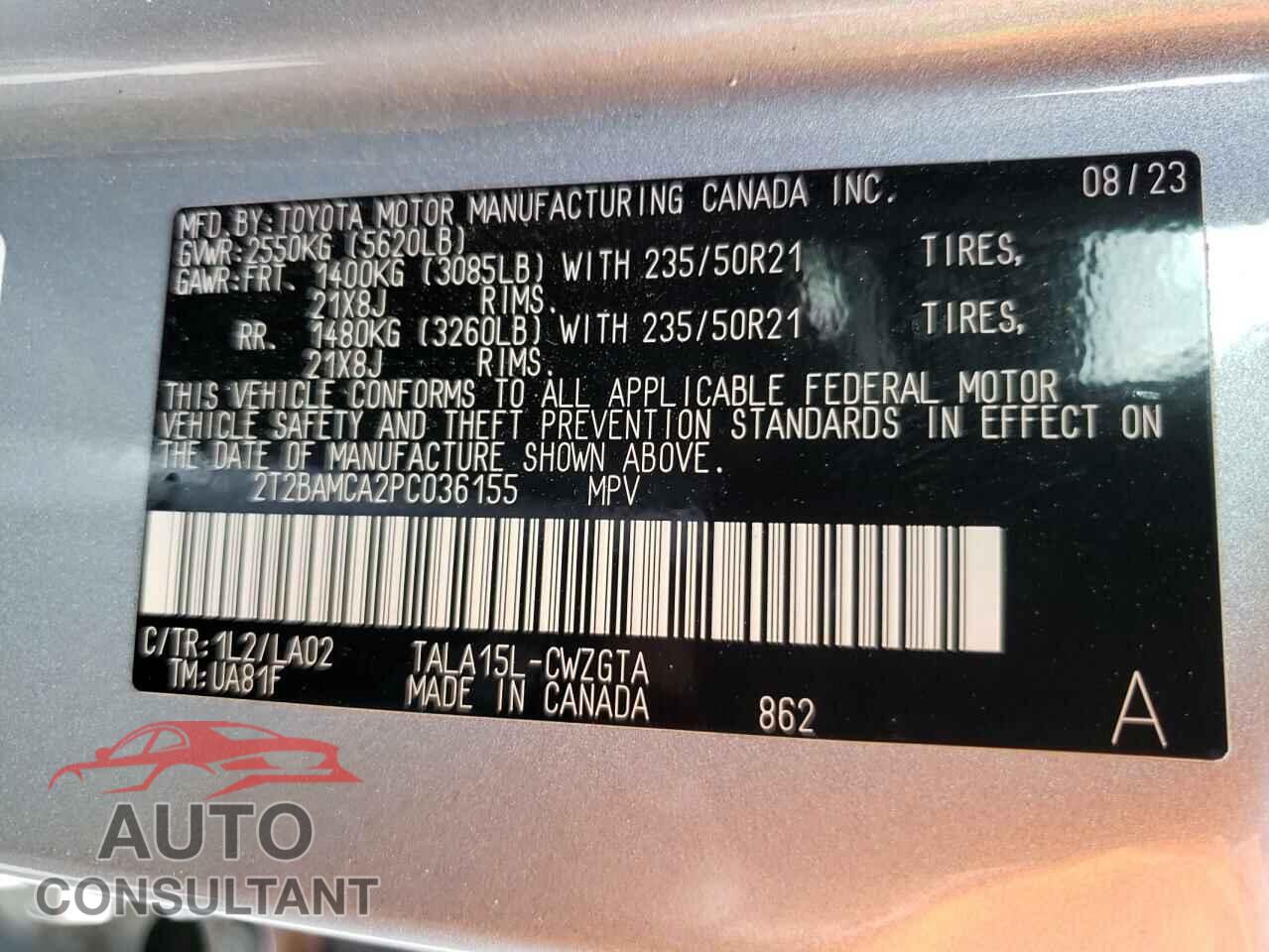 LEXUS RX350 2023 - 2T2BAMCA2PC036155