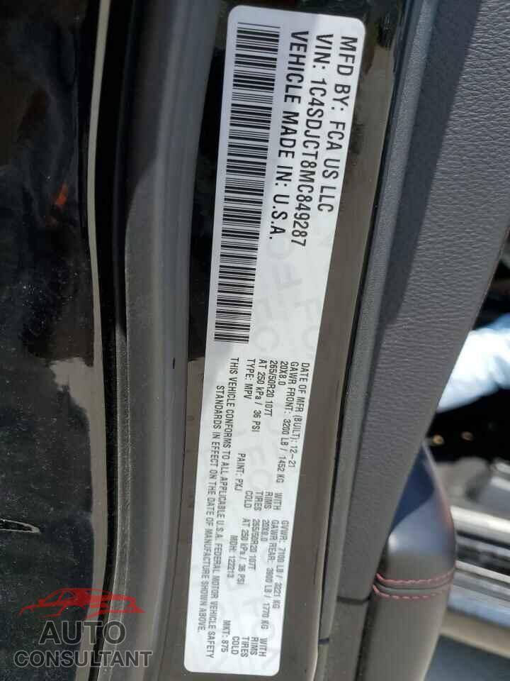 DODGE DURANGO 2021 - 1C4SDJCT8MC849287