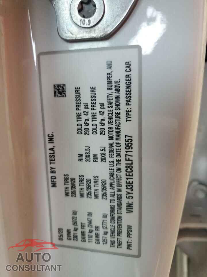 TESLA MODEL 3 2020 - 5YJ3E1EC8LF719557