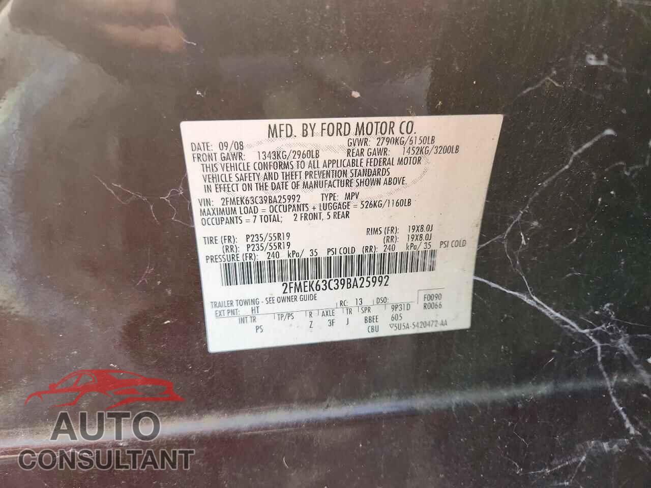 FORD FLEX 2009 - 2FMEK63C39BA25992