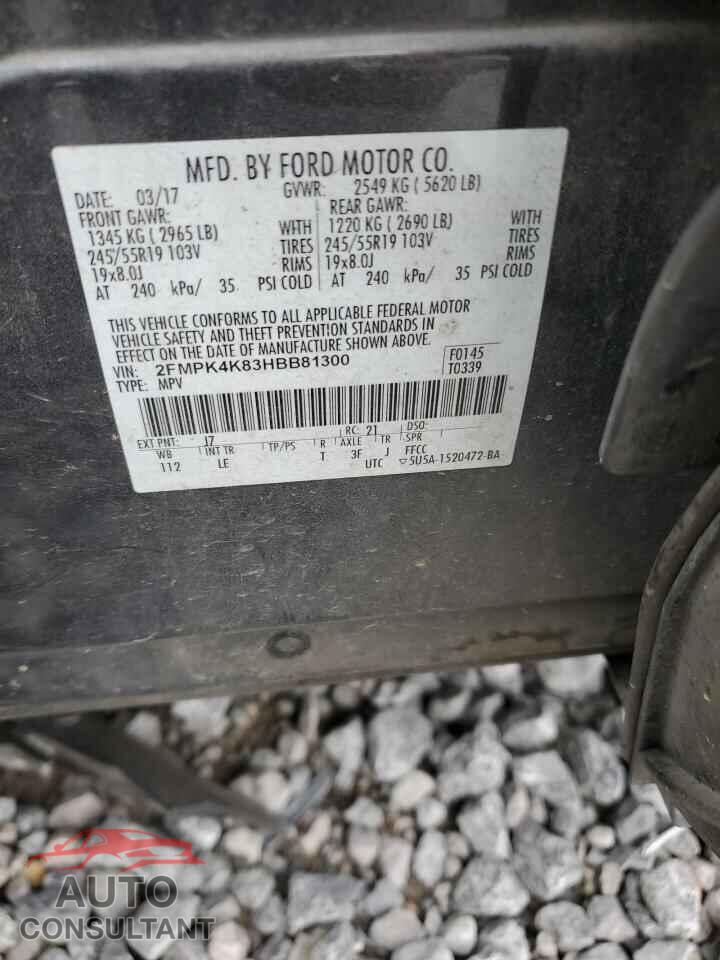 FORD EDGE 2017 - 2FMPK4K83HBB81300