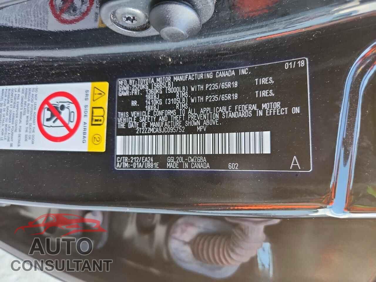 LEXUS RX350 2018 - 2T2ZZMCA9JC095752