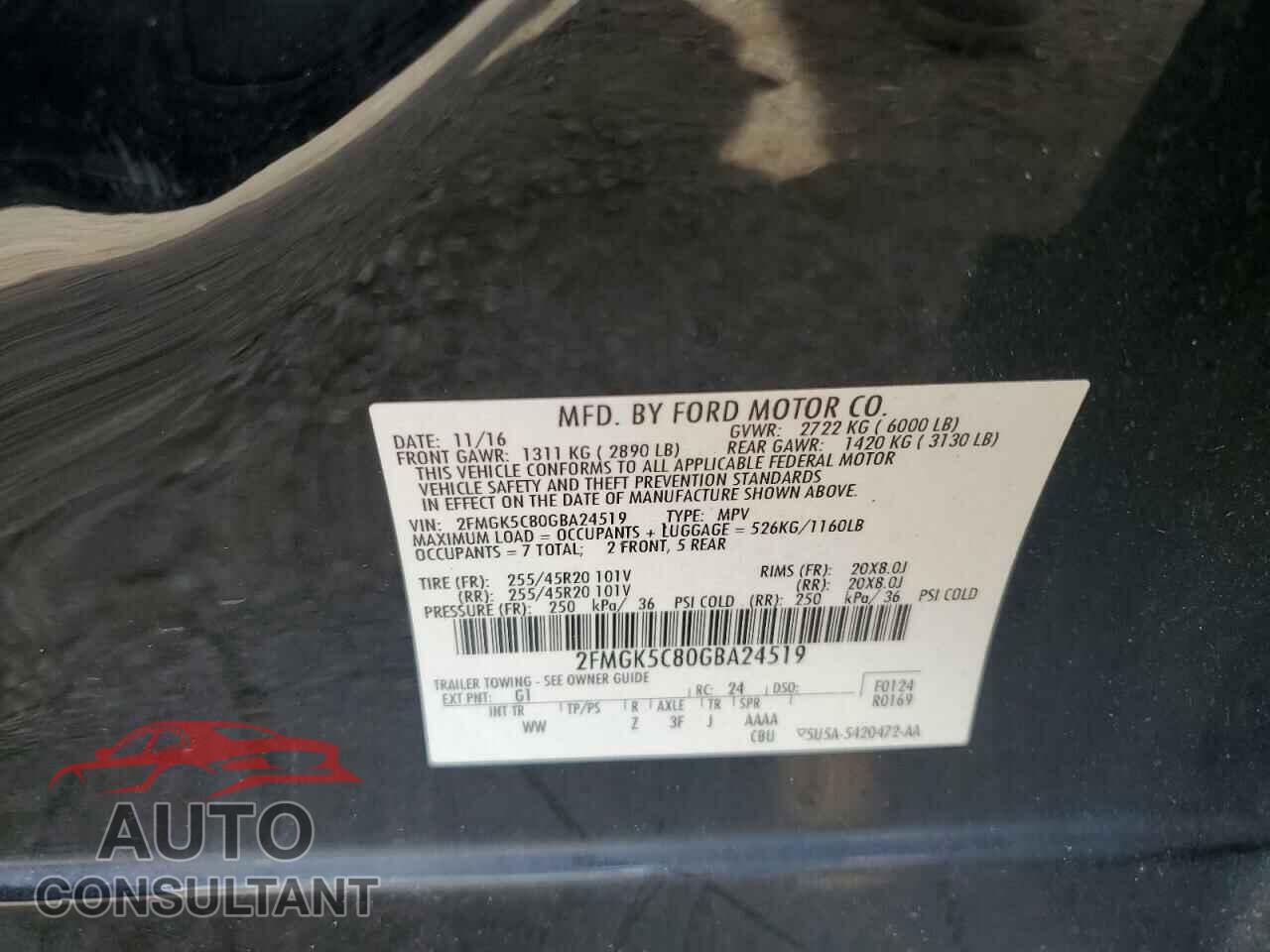 FORD FLEX 2016 - 2FMGK5C80GBA24519