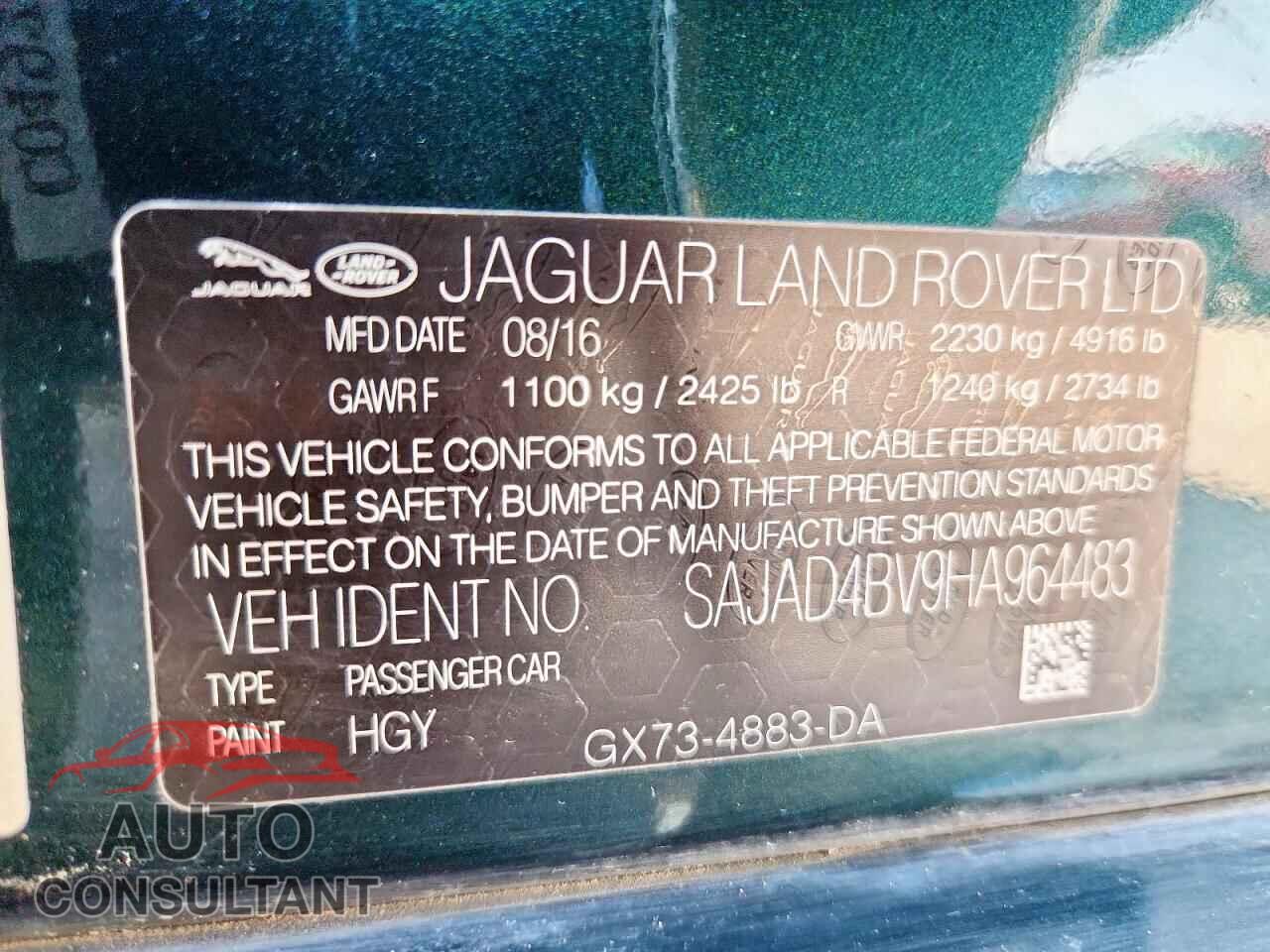JAGUAR XE 2017 - SAJAD4BV9HA964483
