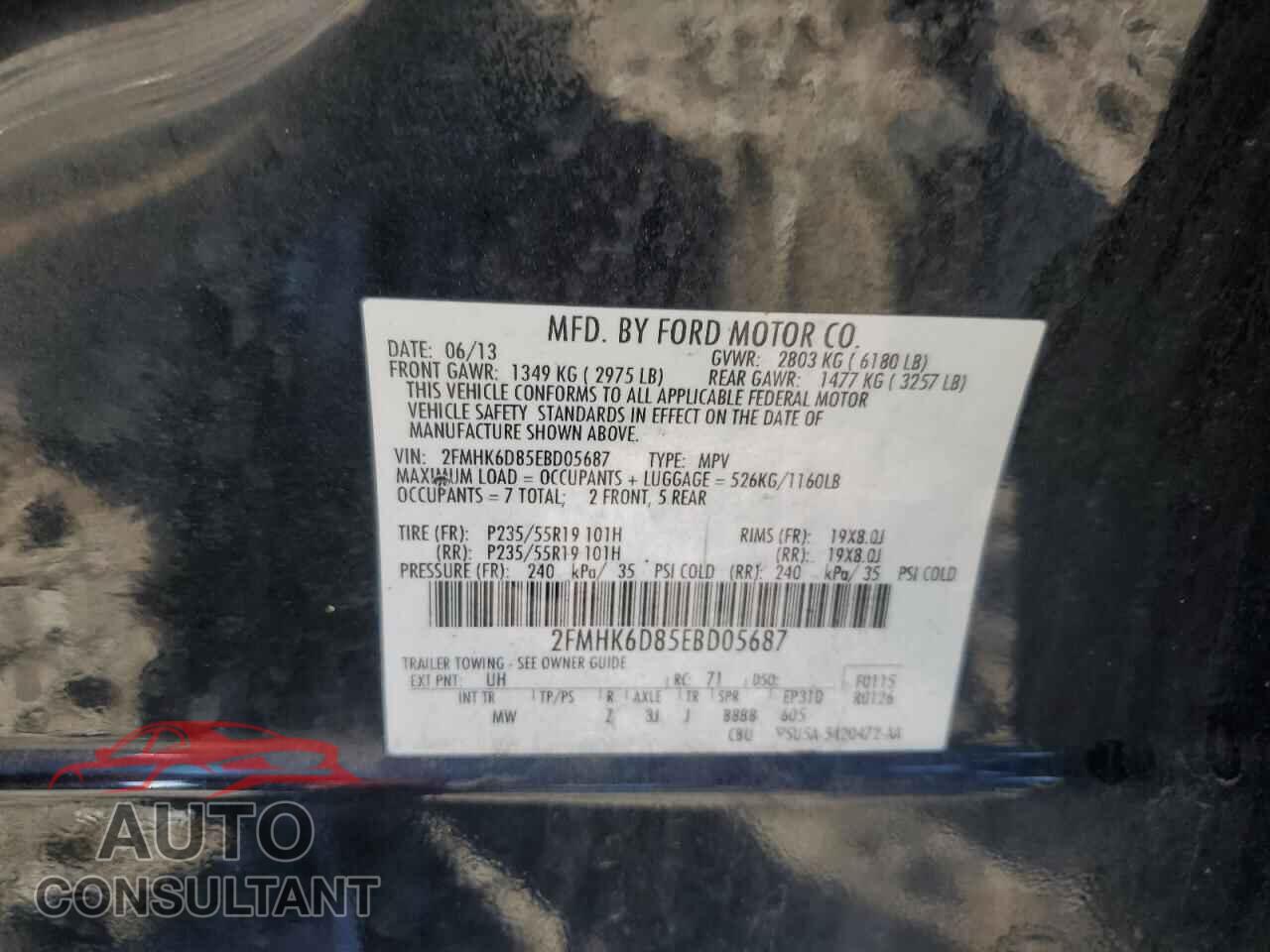 FORD FLEX 2014 - 2FMHK6D85EBD05687