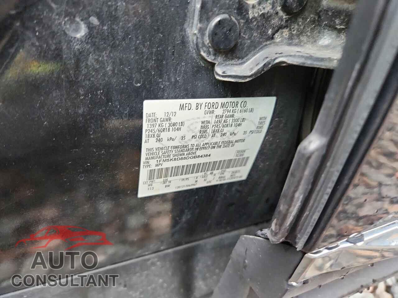 FORD EXPLORER 2013 - 1FM5K8D88DGB84384