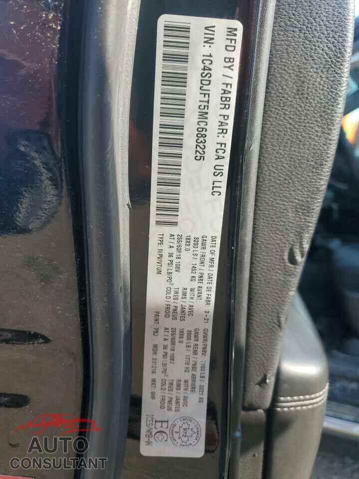 DODGE DURANGO 2021 - 1C4SDJFT5MC683225