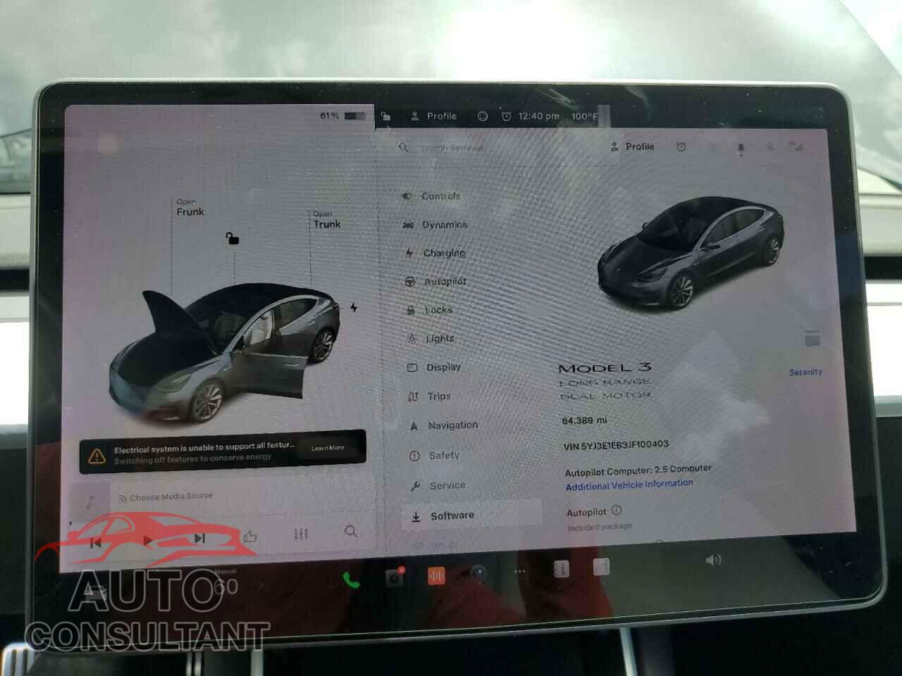TESLA MODEL 3 2018 - 5YJ3E1EB3JF100403