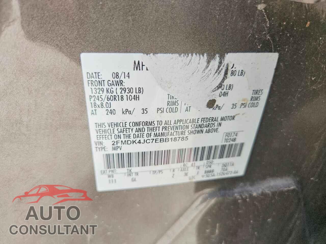 FORD EDGE 2014 - 2FMDK4JC7EBB18785