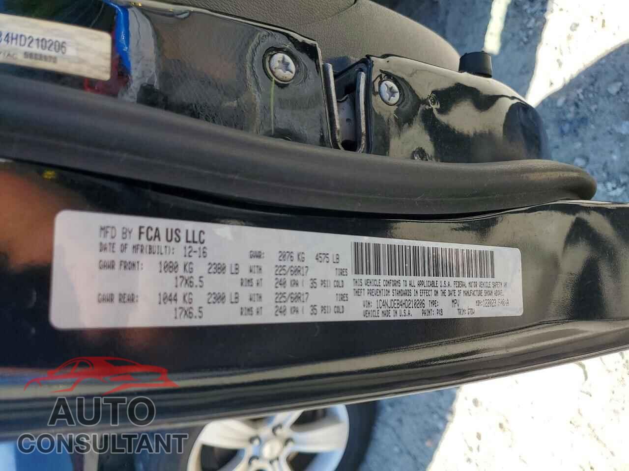 JEEP COMPASS 2017 - 1C4NJDEB4HD210206