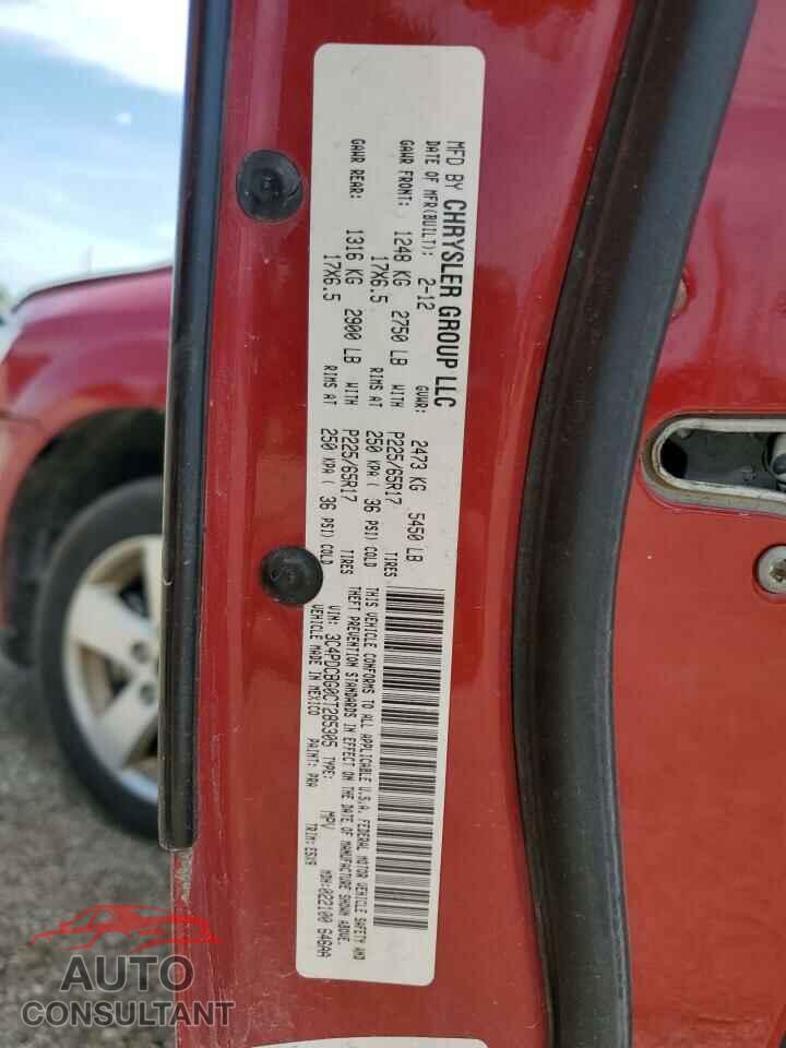 DODGE JOURNEY 2012 - 3C4PDCBG0CT285305