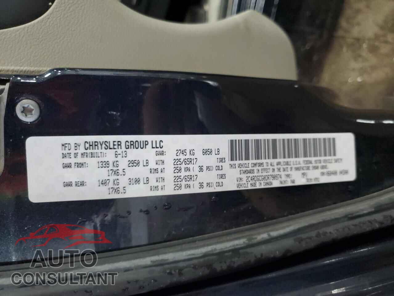 DODGE CARAVAN 2013 - 2C4RDGCG0DR790974