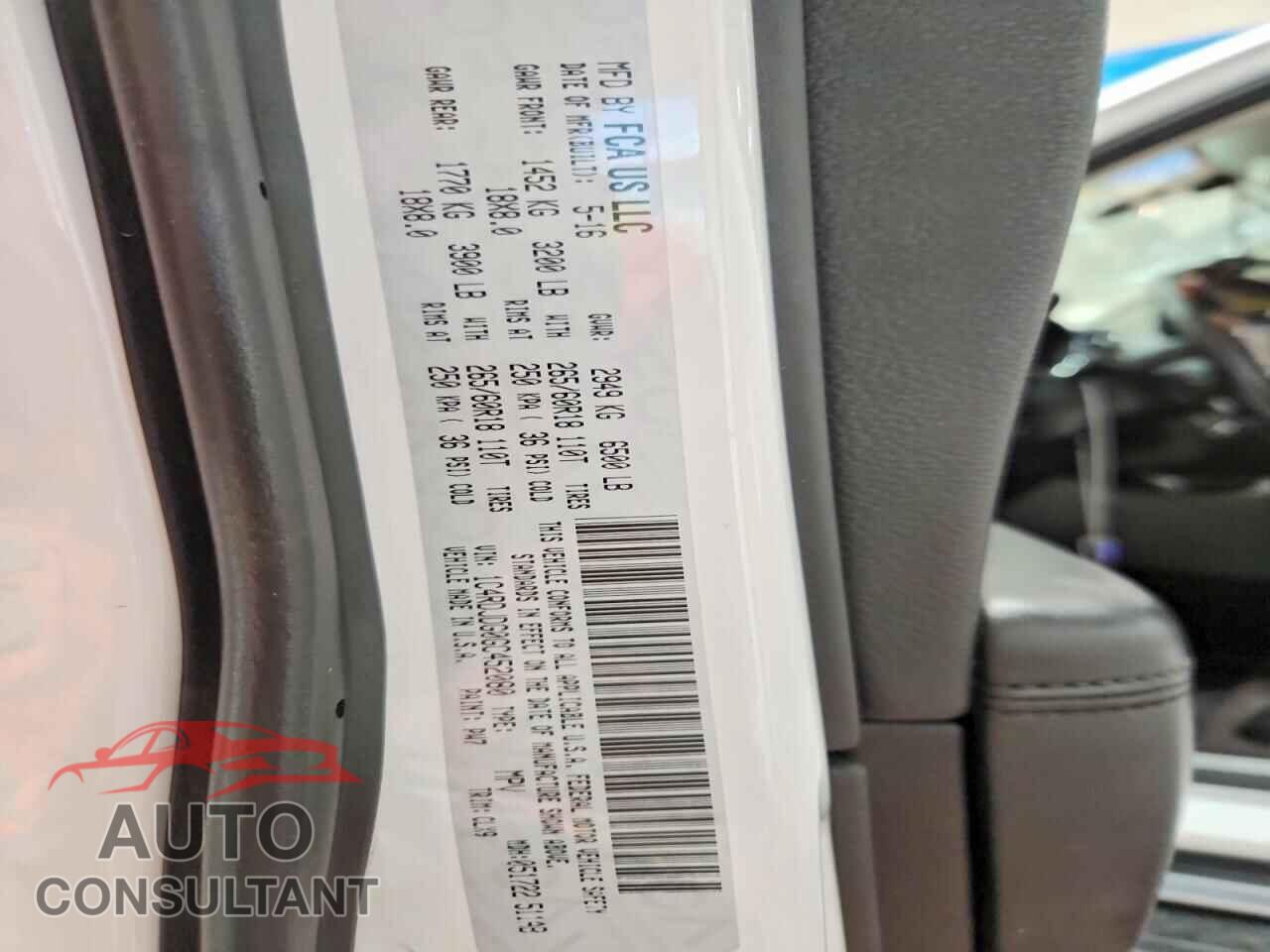 DODGE DURANGO 2016 - 1C4RDJDG0GC452080