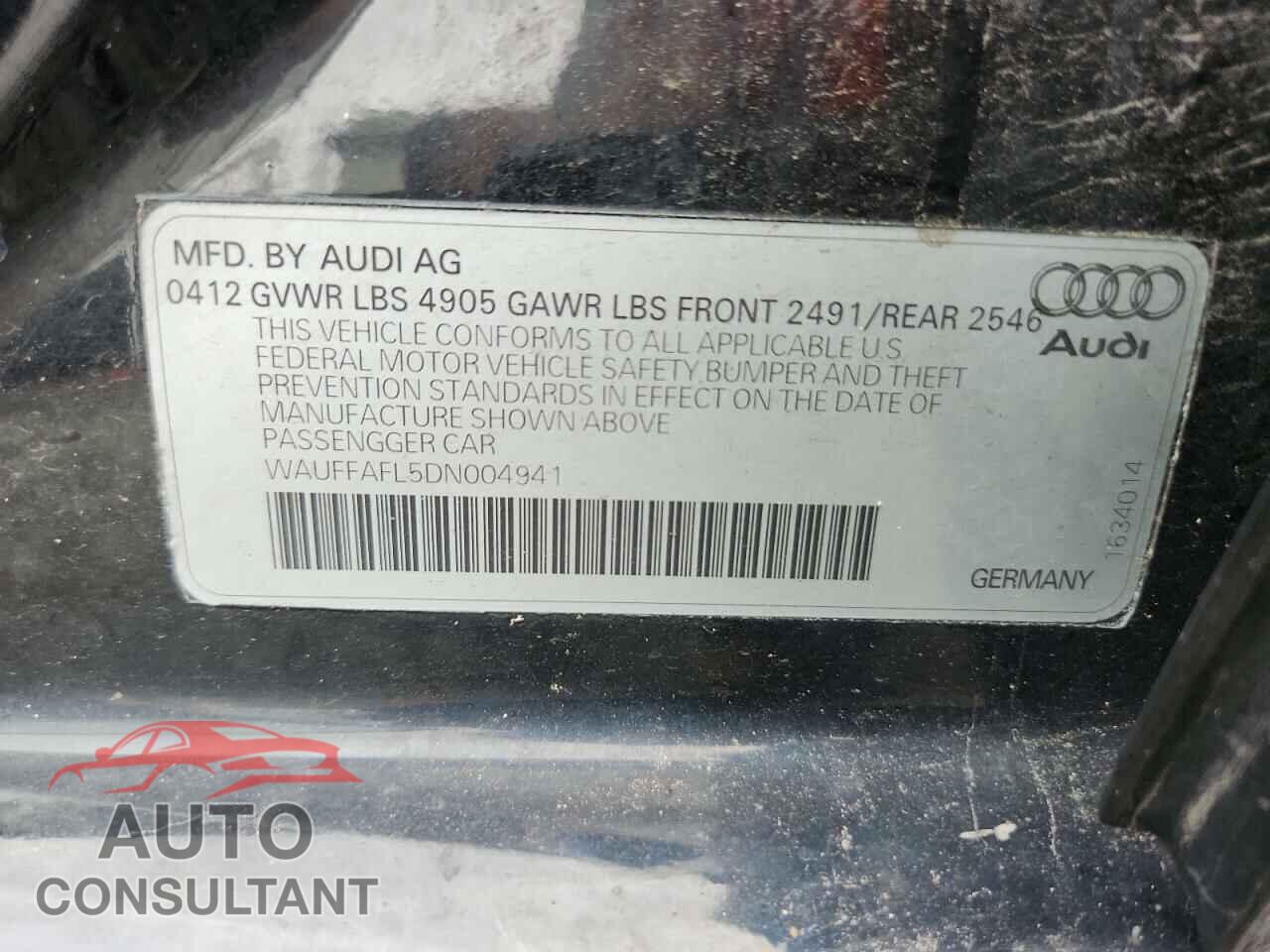 AUDI A4 2013 - WAUFFAFL5DN004941