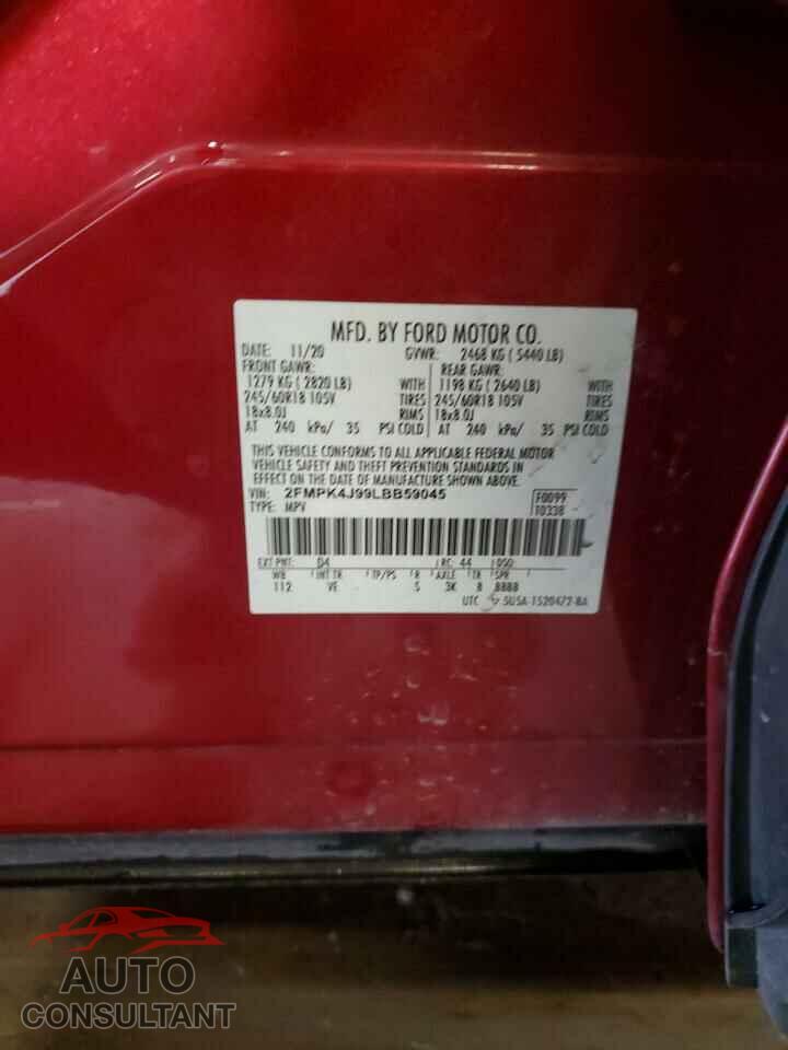 FORD EDGE 2020 - 2FMPK4J99LBB59045
