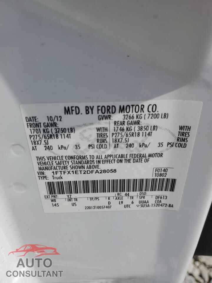 FORD F-150 2013 - 1FTFX1ET2DFA28058