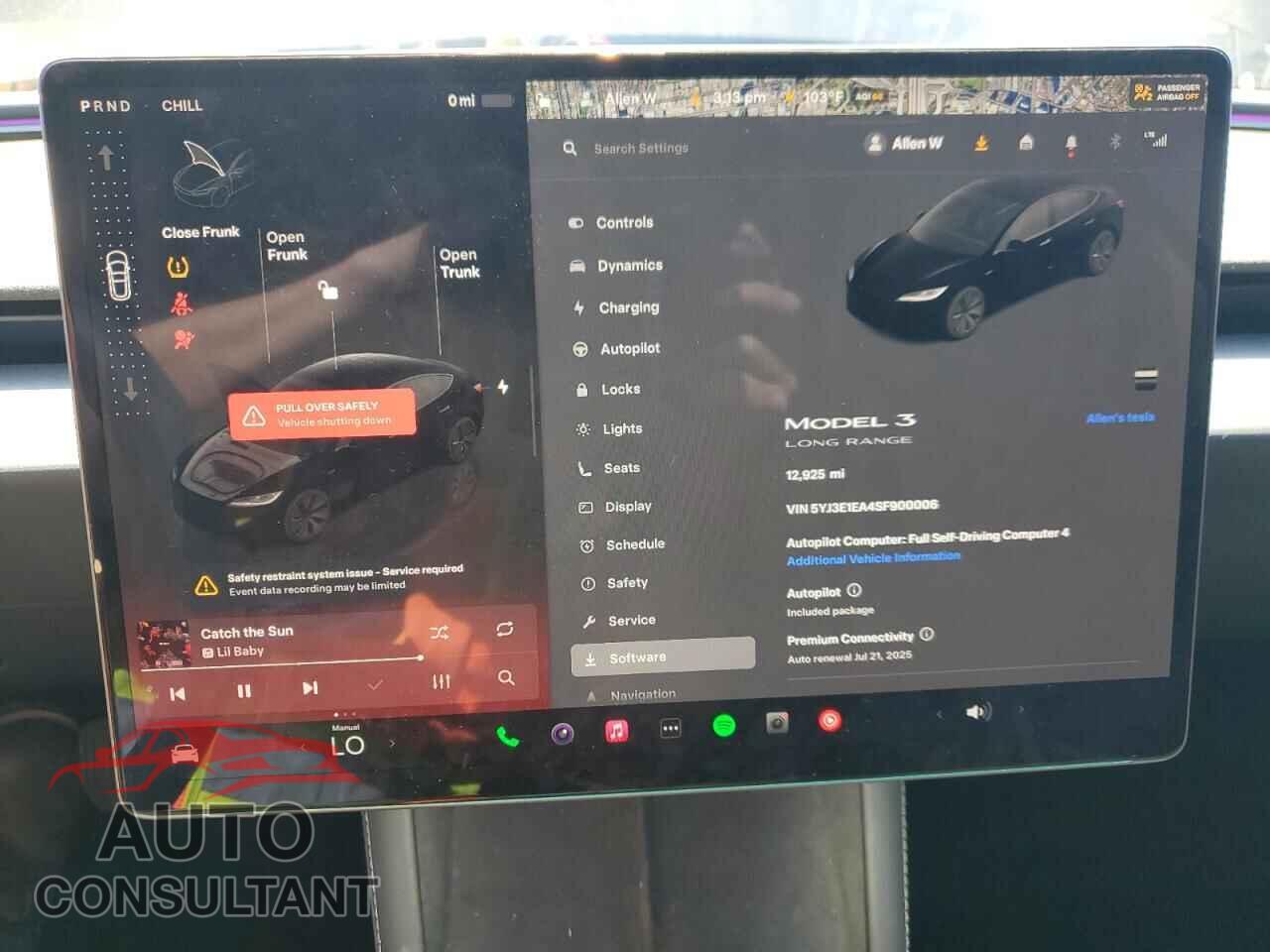 TESLA MODEL 3 2025 - 5YJ3E1EA4SF900006