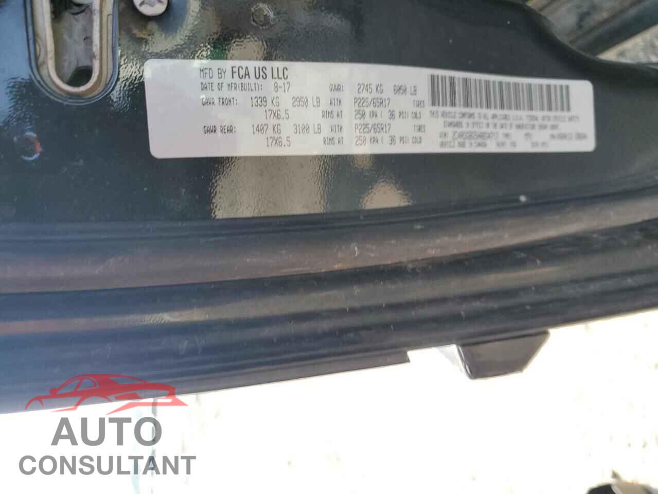 DODGE CARAVAN 2017 - 2C4RDGBG5HR834717