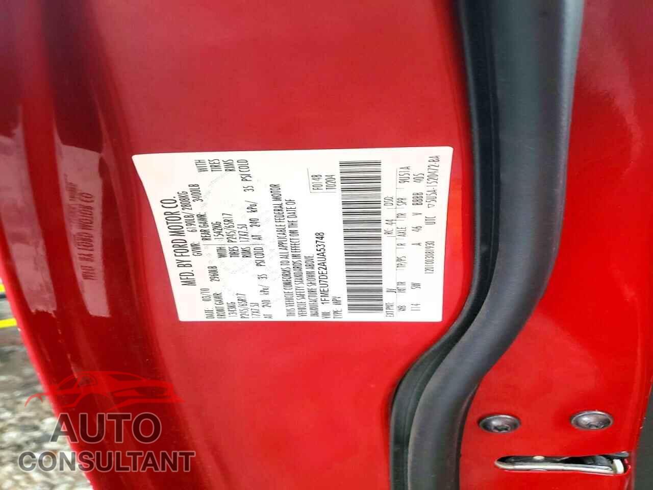 FORD EXPLORER 2010 - 1FMEU7DE2AUA53748