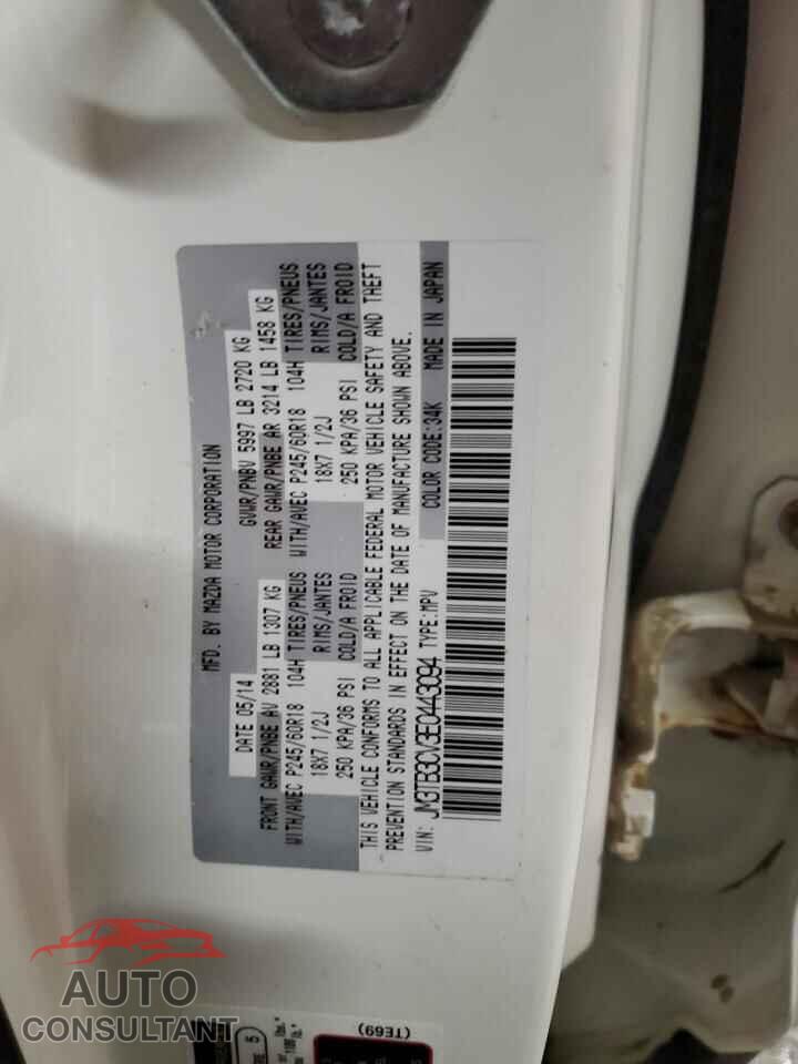 MAZDA CX-9 2014 - JM3TB3CV3E0443094