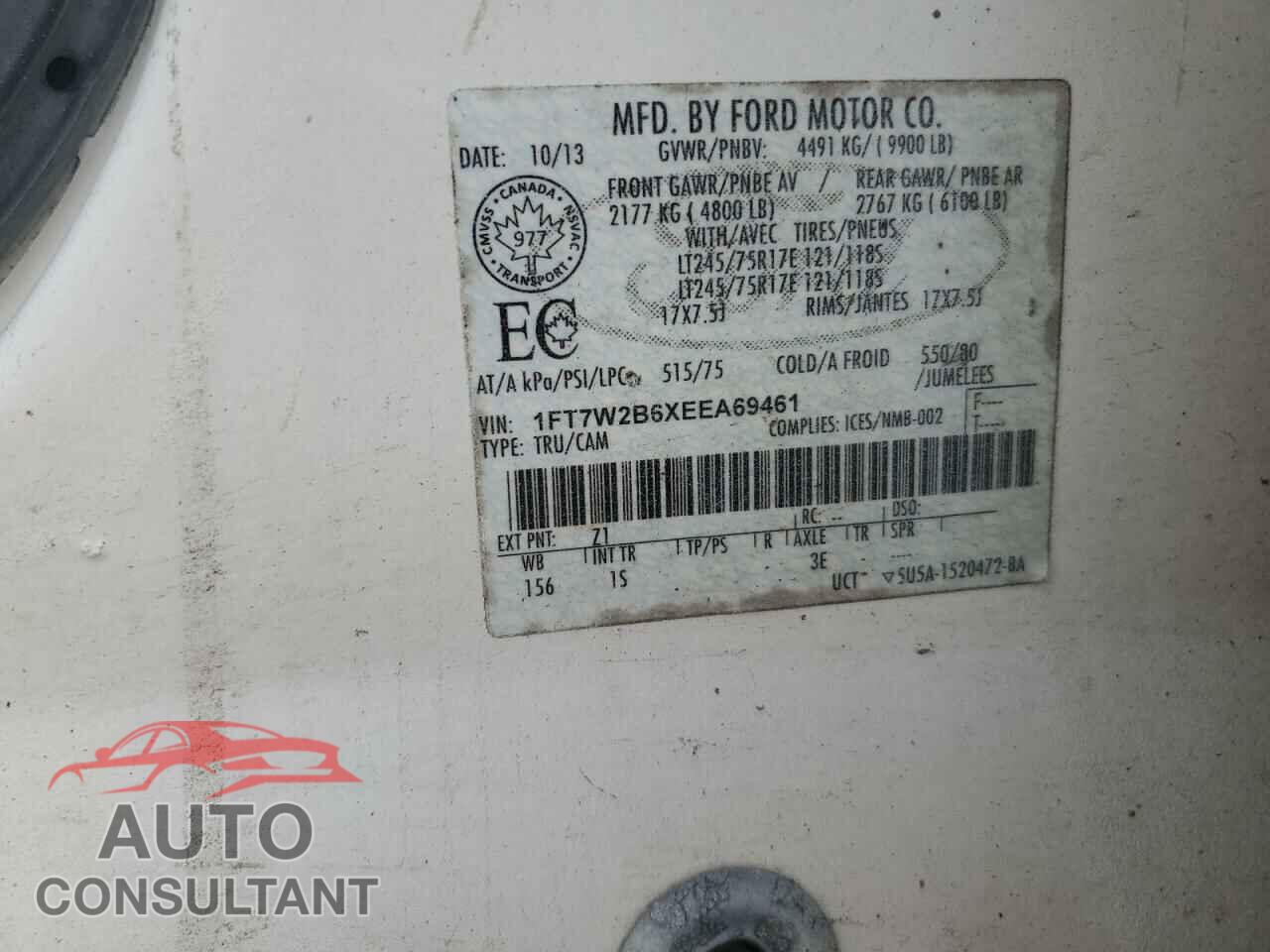 FORD F250 2014 - 1FT7W2B6XEEA69461