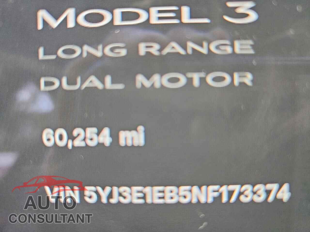 TESLA MODEL 3 2022 - 5YJ3E1EB5NF173374
