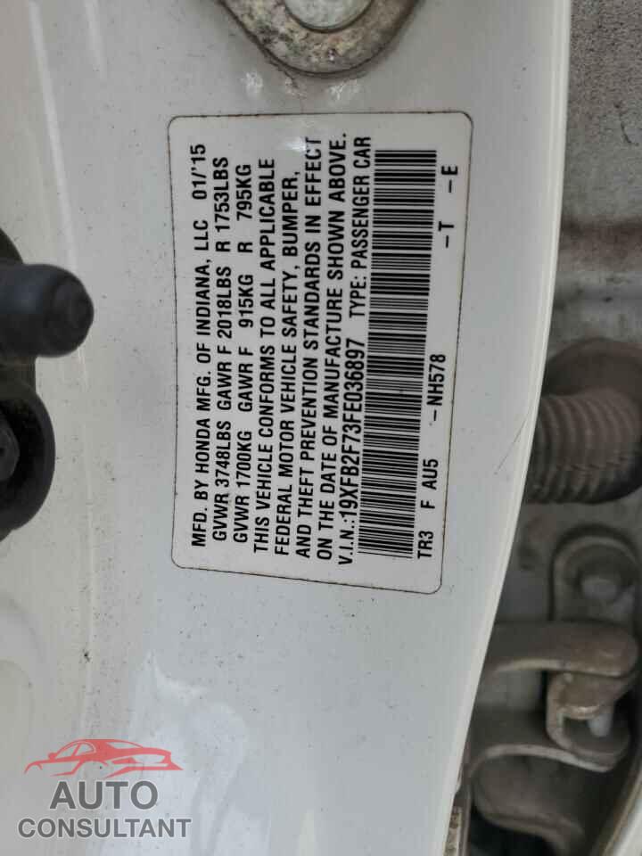 HONDA CIVIC 2015 - 19XFB2F73FE036897