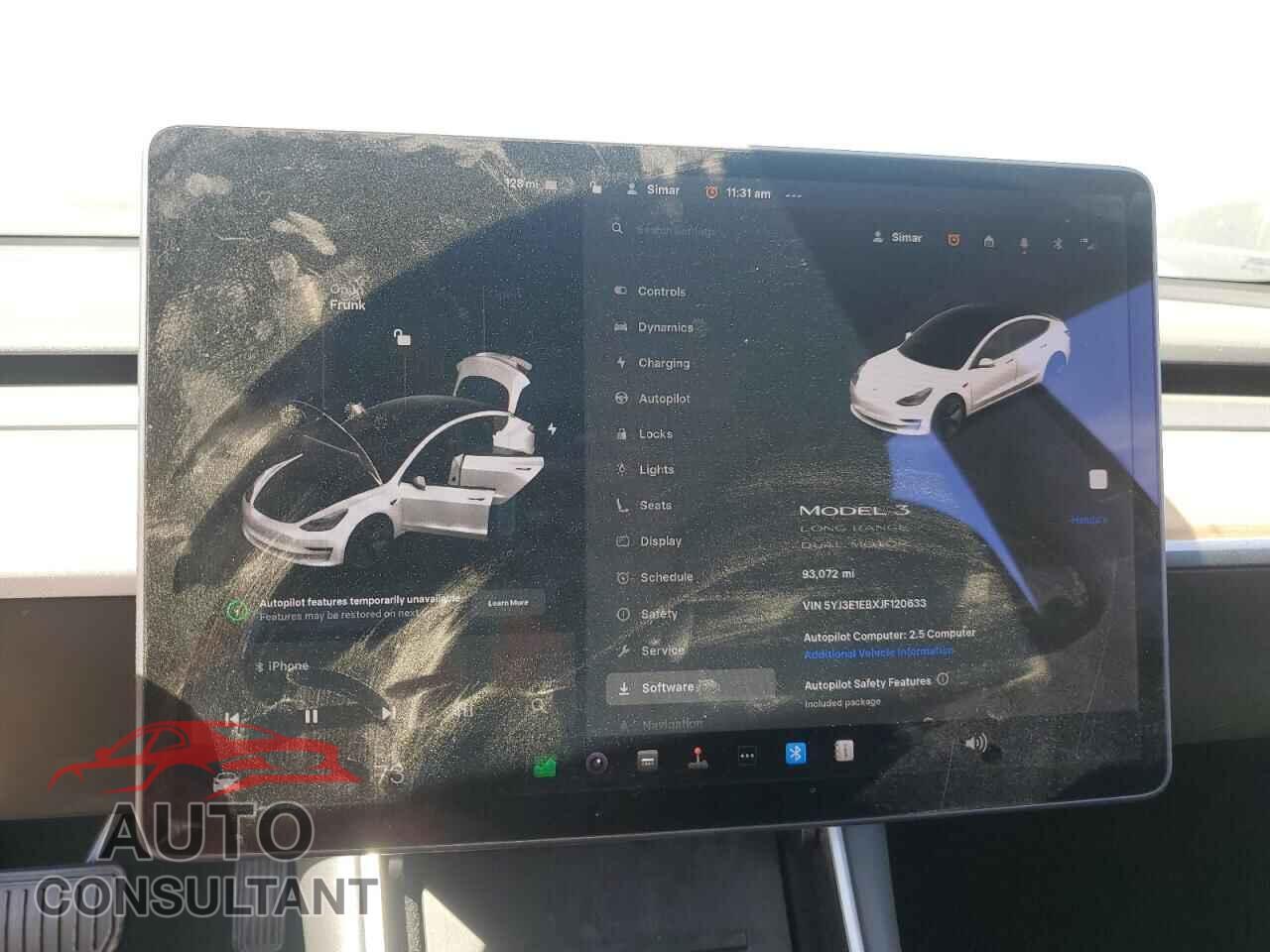 TESLA MODEL 3 2018 - 5YJ3E1EBXJF120633