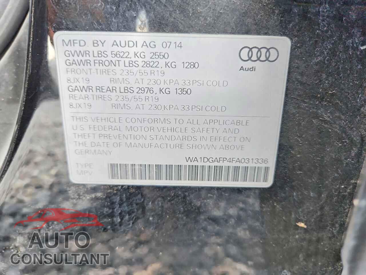 AUDI Q5 2015 - WA1DGAFP4FA031336
