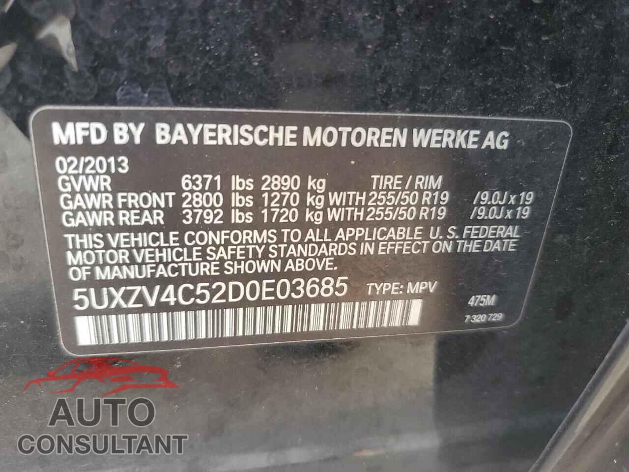 BMW X5 2013 - 5UXZV4C52D0E03685