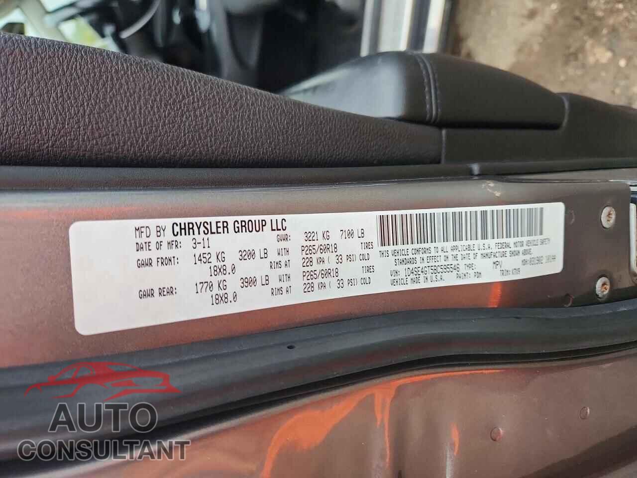 DODGE DURANGO 2011 - 1D4SE4GT5BC595546