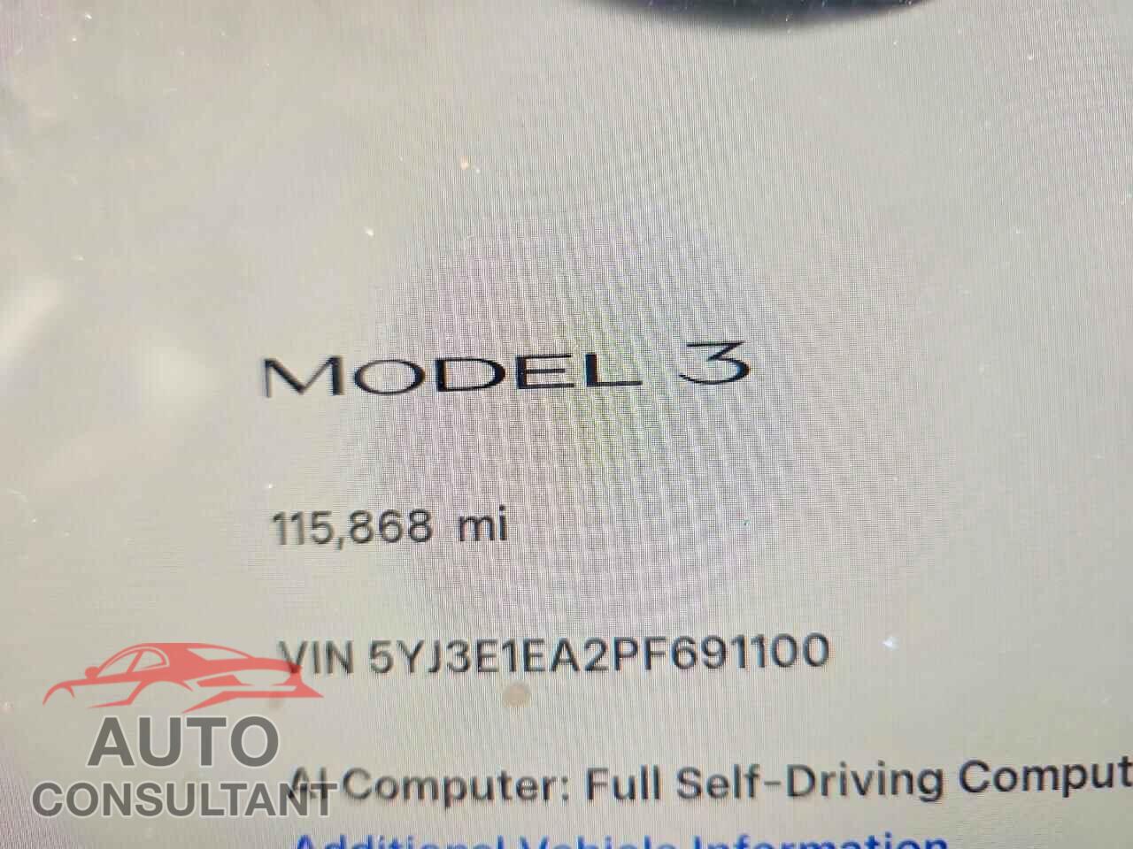 TESLA MODEL 3 2023 - 5YJ3E1EA2PF691100