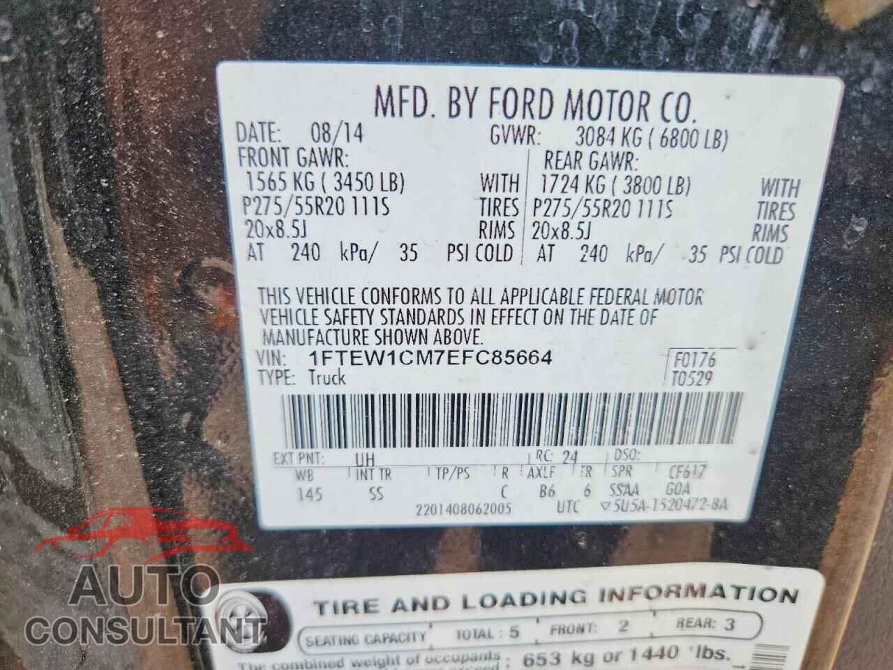 FORD F150 2014 - 1FTEW1CM7EFC85664
