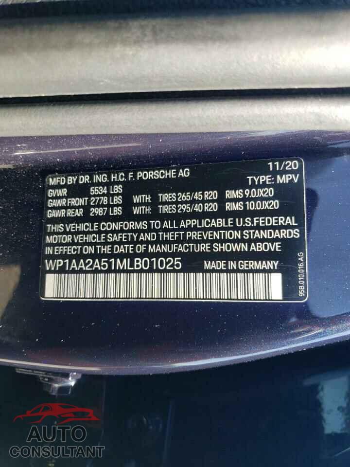 PORSCHE MACAN 2021 - WP1AA2A51MLB01025