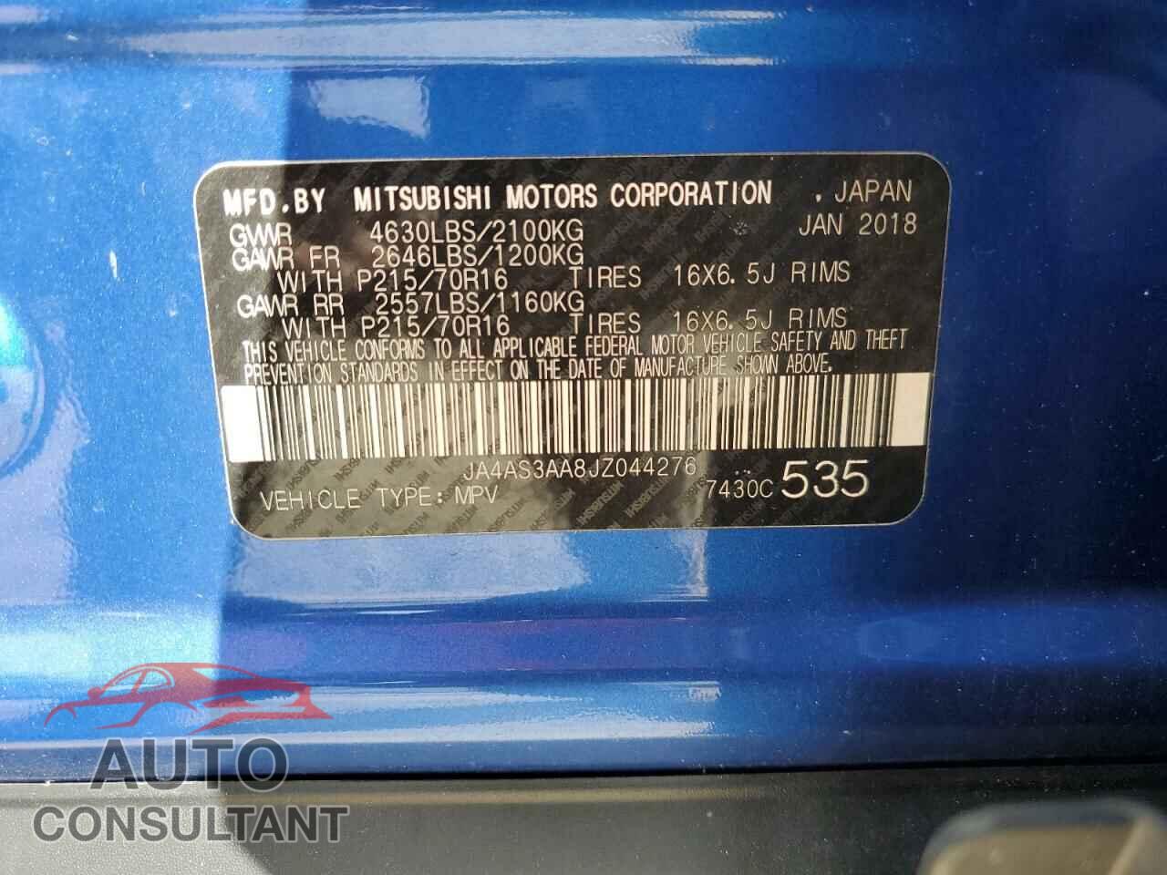 MITSUBISHI ECLIPSE 2018 - JA4AS3AA8JZ044276