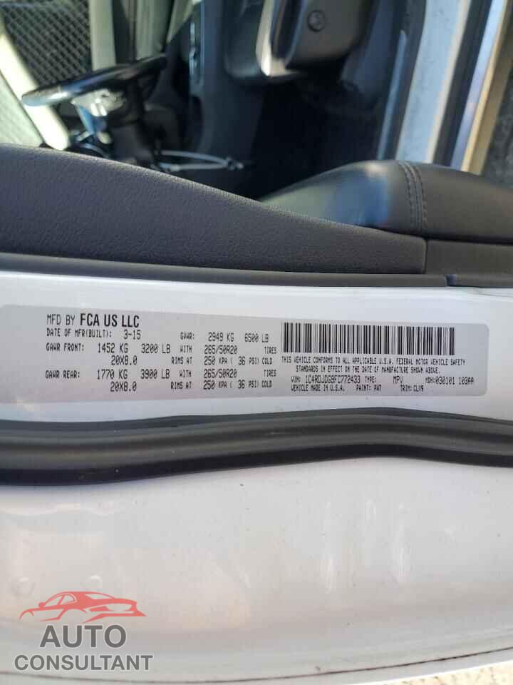 DODGE DURANGO 2015 - 1C4RDJDG9FC772433