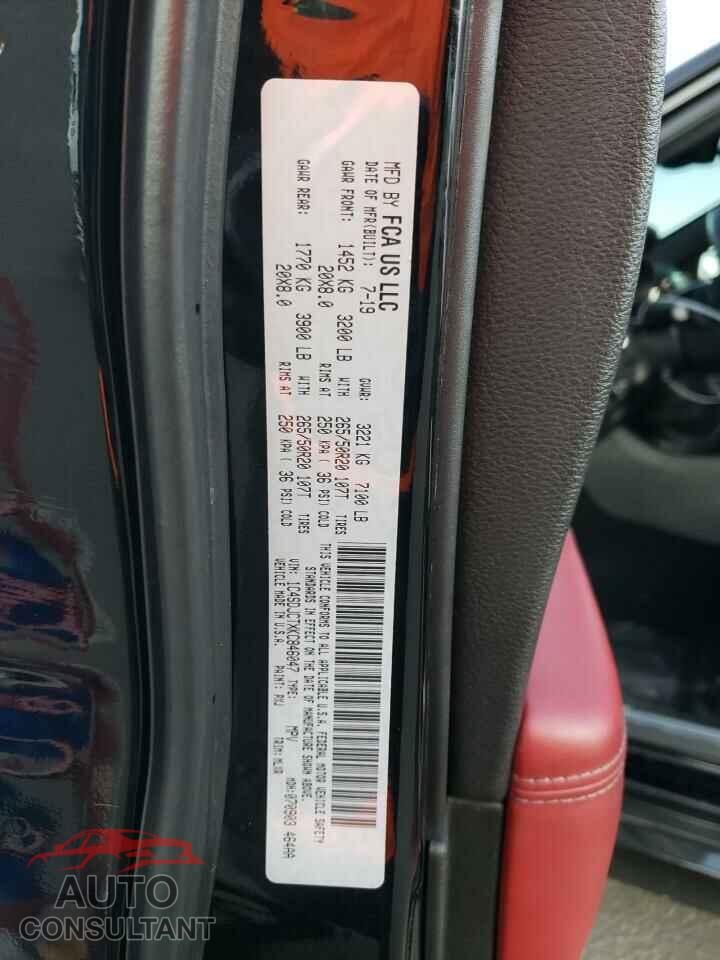 DODGE DURANGO 2019 - 1C4SDJCTXKC846047