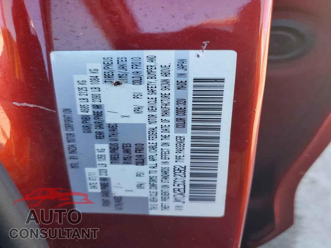 MAZDA 5 2012 - JM1CW2BL5C0120962