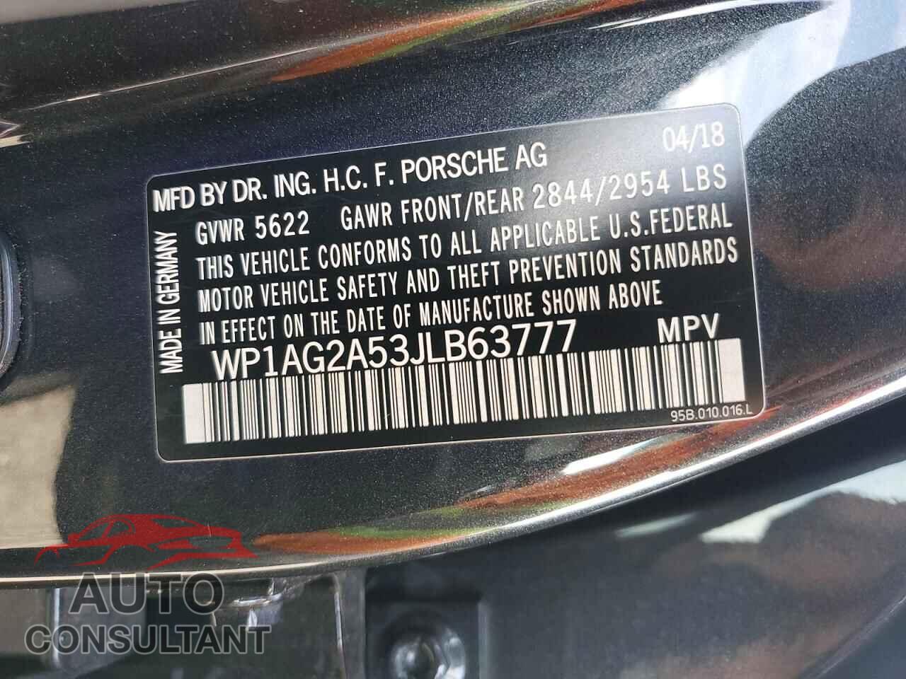 PORSCHE MACAN 2018 - WP1AG2A53JLB63777