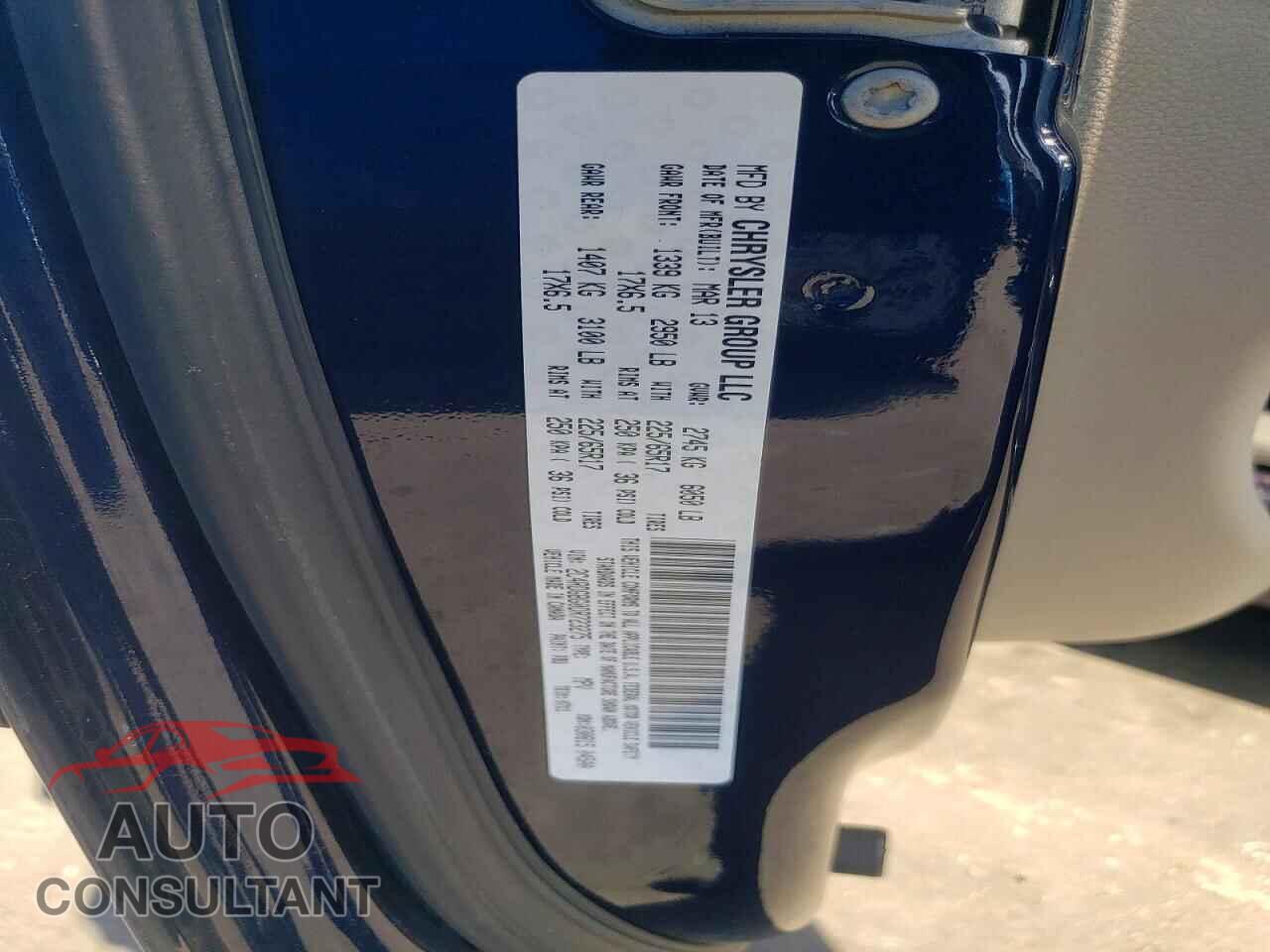 DODGE CARAVAN 2013 - 2C4RDGBG0DR723275