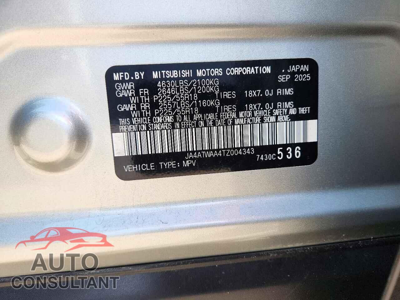 MITSUBISHI ECLIPSE 2026 - JA4ATWAA4TZ004343