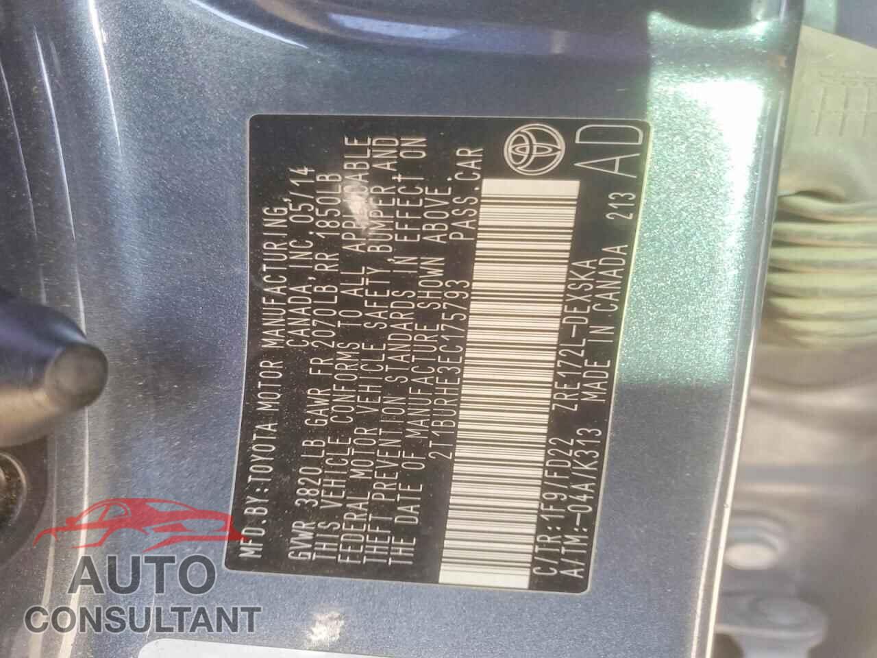 TOYOTA COROLLA 2014 - 2T1BURHE3EC175793