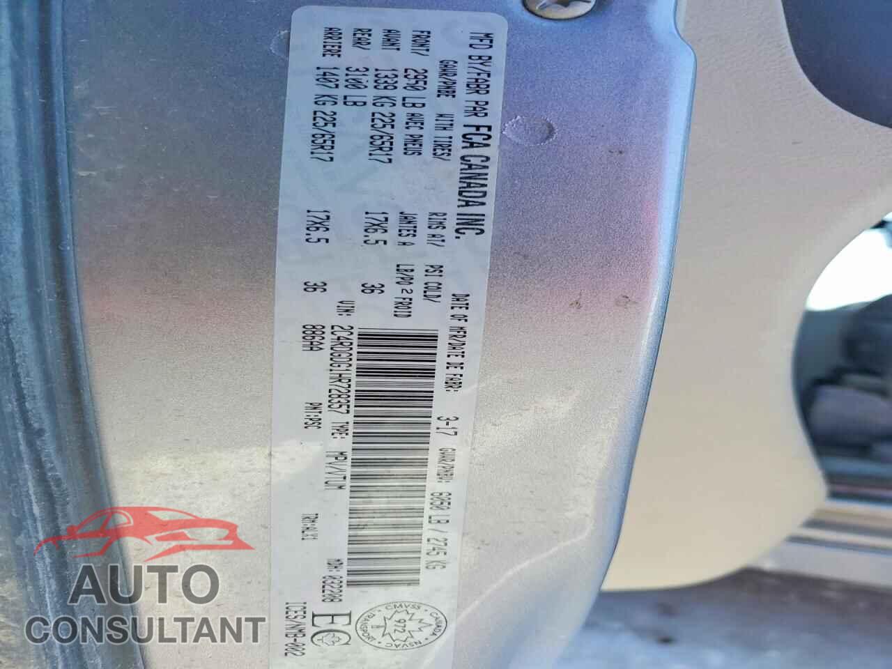 DODGE CARAVAN 2017 - 2C4RDGDG1HR728357