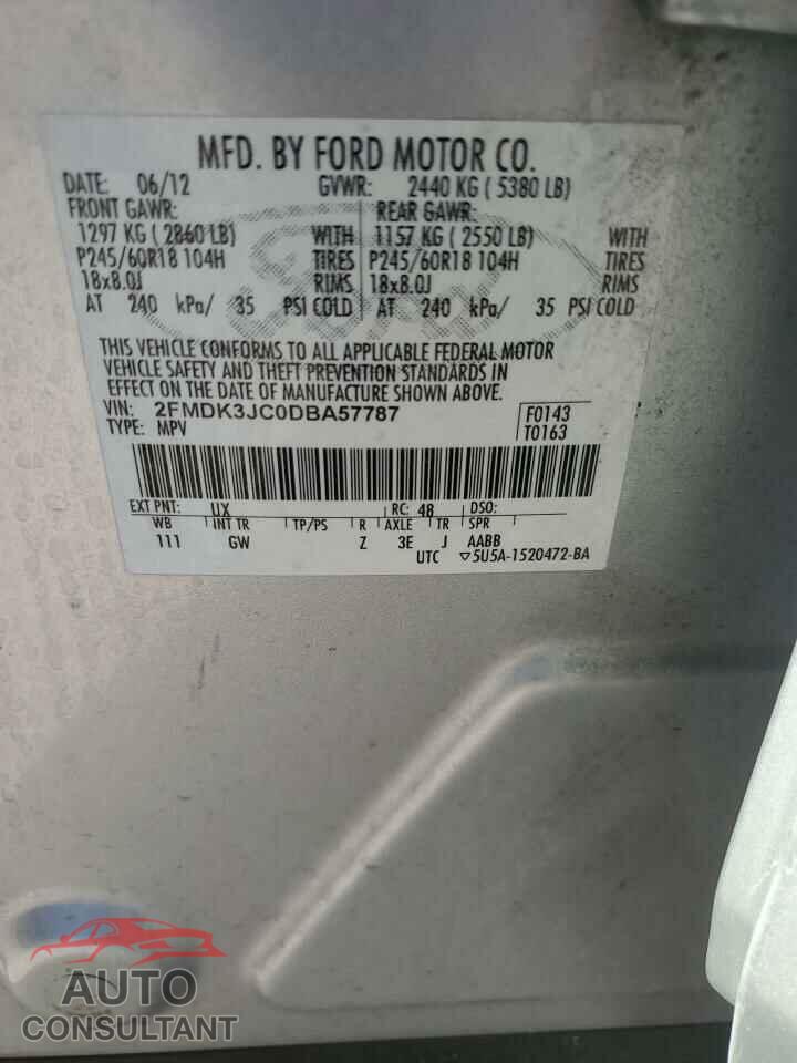 FORD EDGE 2013 - 2FMDK3JC0DBA57787