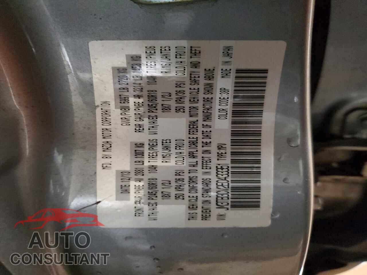 MAZDA CX-9 2014 - JM3TB3CV2E0433351